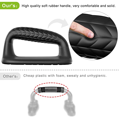 SELEWARE Liegesteunen met ergonomische houten handgreep en hoogbelastbaar staal - Antislip push-up bars handstandsteunen voor krachttraining en calisthenics 25,5 cm lengte