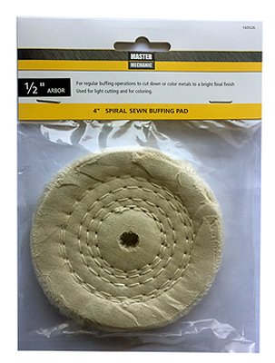master mechanic 160526 Spiral Sewn Buffing Pad, 4-In. - Quantity 6