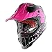 1Storm Adult Motocross Helmet ATV Dirt Bike BMX MX Downhill Mountain Helmet Track Style JH601; Dinosaur Pink
