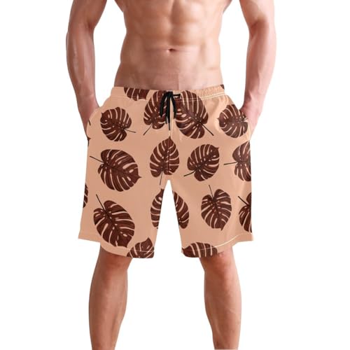 Summer Plant Red Mens Swim Trunks Quick Dry Beach Shorts with Pocket S 2302204