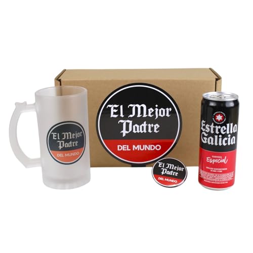 Pack Regalo Jarra y Cerveza El Mejor Padre del Mundo Regalo Padre Día del Padre Cumpleaños