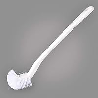 Baffect Curved Toilet Bowl Brush with Long Anti-Slip Handle - Deep Rim Cleaning, Durable PP Bristles, Hanging Storage