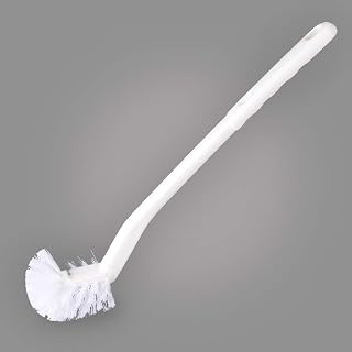 Baffect Curved Toilet Bowl Brush with Long Anti-Slip Handle - Deep Rim Cleaning, Durable PP Bristles, Hanging Storage