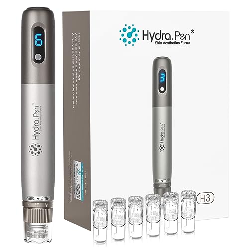 Dr.pen Microneedling, Upgraded 2 IN 1 wireless Dermapen Hydra Pen H3 with 6 Pcs 12PIN Replacement Cartridges Needles, 6 Speed Levels 0-1.0 mm Depth Adjustable