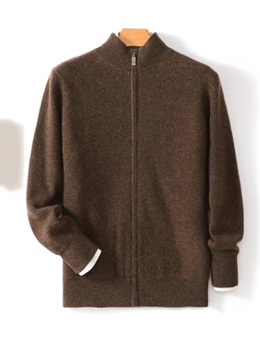 Men Zipper Cardigan Winter Thick Long Sleeve Sweater Merino Wool Knitwear4