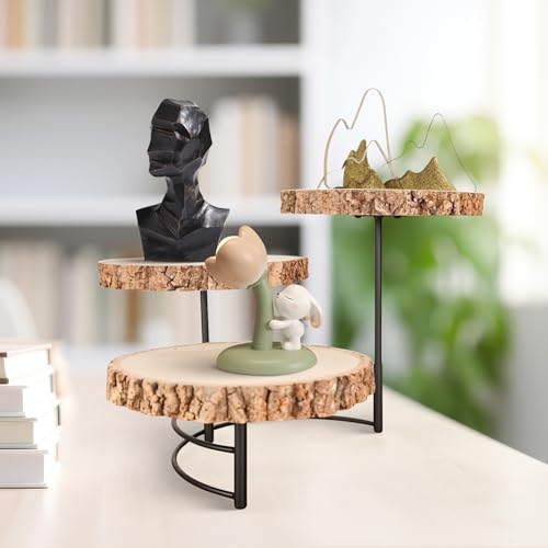 Qianly Wooden Cake Stands 3 Tier Serving Platter for Entertaining Birthday Cake - Cosy Home Interiors Qianly Wooden Cake Stands 3 Tier Serving Platter for Entertaining Birthday Cake - Image 4