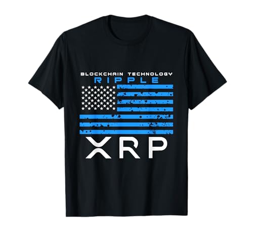 Drapeau américain XRP Ripple Technologie Blockchain Crypto T-Shirt