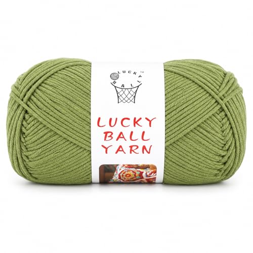 Image of LUCKY BALL Milk Cotton Yarn, 100g / 240 yd 60% Cotton 40% Acrylic #2 Fine Sport Yarn, Soft Crochet & Knitting Yarn for Amigurumi Dolls, Baby Items, Flowers, Hats, Sweaters, Blankets (Army Green)
