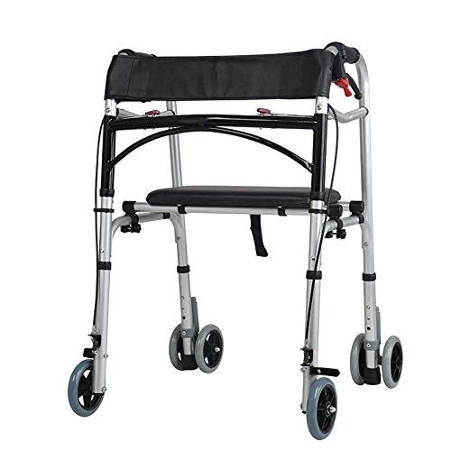 Rollator Pieghevole Rollator Walkers 5 Wheels Rollator Walker Leggero Regolabile 6 Libbre Telaio Per Deambulazione Per Adulti Pieghevole Per Un Facile Trasporto E Stoccaggio Robusto E Robusto