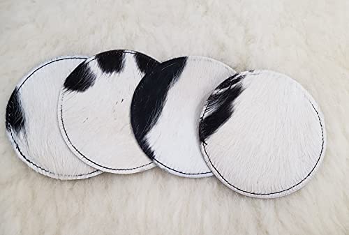 Ngf Cowhide Coaster Set Of 6 Pcs Natural Cowhide Drink Coasters Hair On Round Coasters Leather Tea Cup Coasters Home Decor & Home Living Ideas Multicolor 4.5 X 4.5 X 0.5 Inches #TOP3