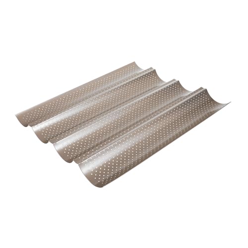 GRIRIW Molde Para Hornear Pan Francés Bandeja De Cuatro Ranuras 42 Cm Acero Al Carbono Antiadherente Para Uso Horno Hogar 4 Baguettes