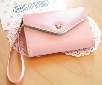 onegood Multi Propose Fashion Cute Synthetic Leather Envelope Wallet Case Purse for Galaxy S2 S3 Iphone 5,4s/4 (Light Pink)