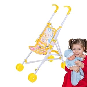 Dolls Pram – Baby Doll Trendy Pram, Toy Babies Stroller for Dolls | Umbrella Stroller T-Shaped Belt Toys, Durability Doll Accessories Toys for Boys Girls Babies for Realistic Pretend Play