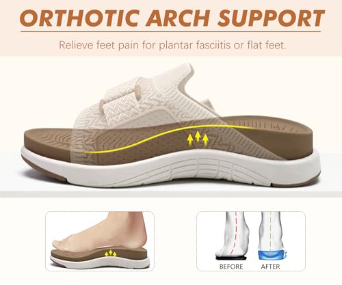 Image of COFACE Women's Orthotic Sandals Comfortable Plantar Fasciitis Arch Support