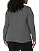 Amazon Essentials Women's Slim-Fit Long Sleeve V-Neck Knit Rib Shirts, Pack of 2, Black/Charcoal Heather, Small