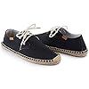 Alexis Leroy Men's Lace Up Canvas Flat Espadrilles Slip On Canvas Shoes Black 22ss 10 UK #4