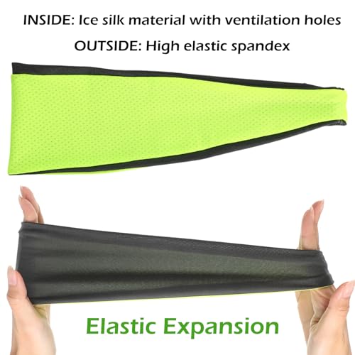 Image of Foaincore 16 Pcs Sports Headbands for Men Breathable Mesh Workout Sweatbands Elastic Moisture Wicking Stretchy Wide Hair Bands for Women Sports Running Basketball Yoga