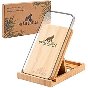 MY FAT GORILLA – Wooden Phone Stand and iPad Stand from Bamboo – Wooden Stand for Mobile Phone and Tablet – Kindle holder Wood – ebook reader device