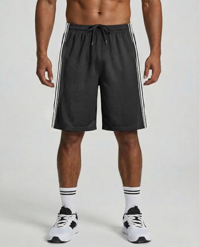 Image of Real Essentials 5 Pack: Men's 9 inch Mesh Shorts - Athletic Gym, Workout, Basketball, Running, Casual Lounge Activewear Pockets