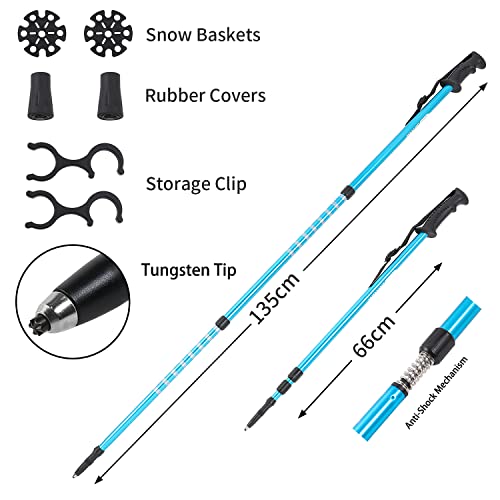 Goutone 21/25/30 Inches Light Weight Snowshoes with Poles for Women Men Youth Kids, Aluminum Terrain Snow Shoes with Adjustable Trekking Poles and Carrying Tote Bag. - Thumbnail 6