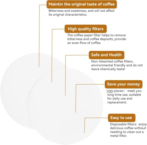 Image of 100pcs 58mm Round White Espresso Paper Filters for Portafilter & Moka Pot | Traps fine powder for richer crema, prevents splashing, ensures even extraction, protects filter screen, disposable.