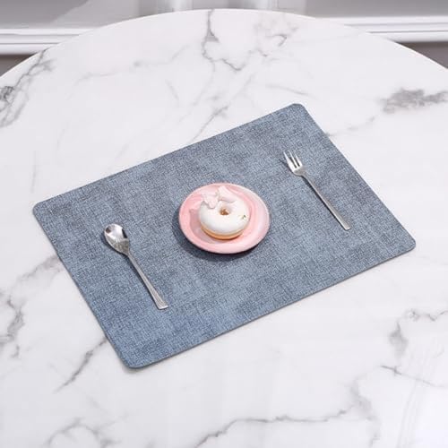 Set de table rectangulaire cuir PU motif tissé résistant chaleur - 2