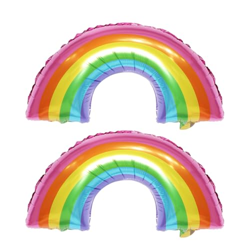2 Pieces of Party Decoration Balloons - Rainbow Foil, Theme Party Balloons, Birthday Banners