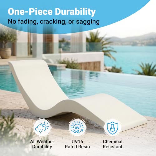 Image of Aqua Outdoors Pool Lounge Chairs, Pool Chairs for in Pool, 9-in Water Depth