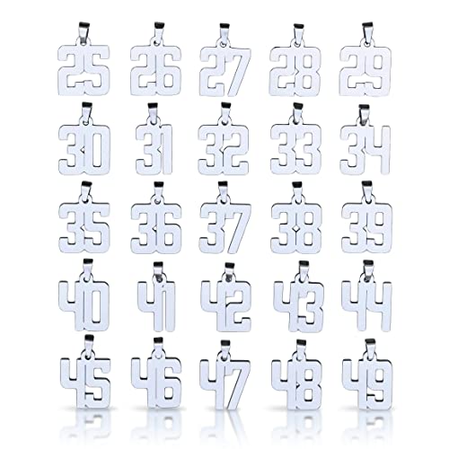 Elite Athletic Gear 00-99 Custom Number Pendant With Chain Necklace - Stainless Steel3