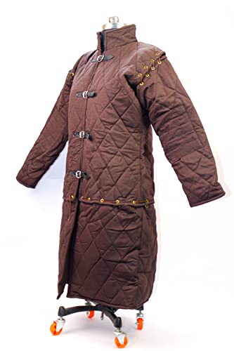 Image of AnNafi Thick Padded Medieval Gambeson Armor | Theater Costumes Full Sleeves| Cotton Fabric Aketon Jacket | Arming Doublet