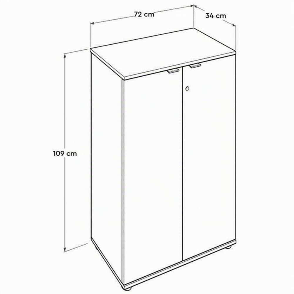BAKAJI Meuble 3 étagères Maison Bureau Porte-Documents avec clé Module, Chêne Naturel, Small
