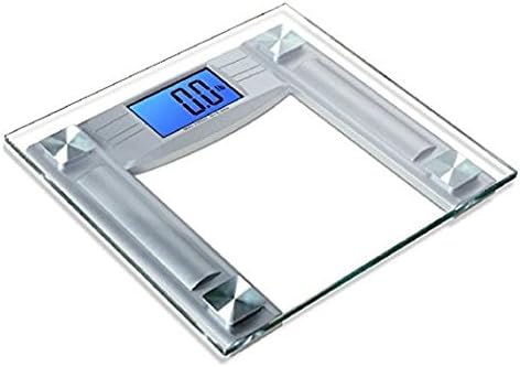 Mosiso Digital Bathroom Scale with Smart Step-On Technology, Glass White