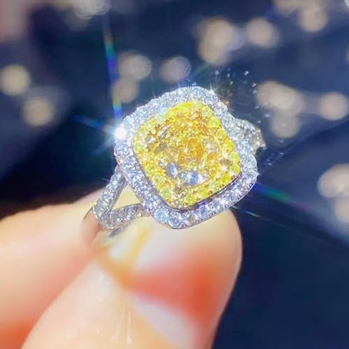 Bague fiançailles Citrine Jaune Argent 925 le cadeau de mariage idéal