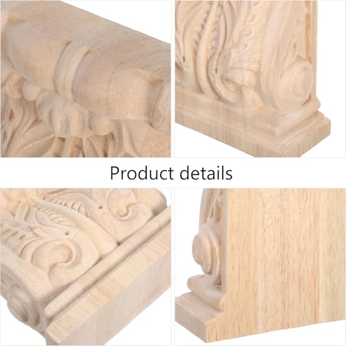 Support d'Étagère en Bois Sculpté Main Consoles Cèdre Rustique 19cm - 3