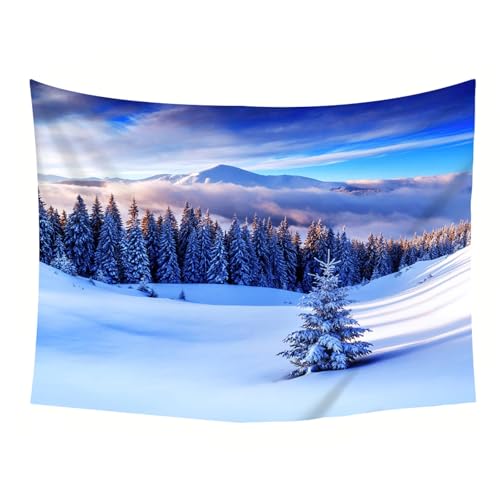 Tapiz de pared decorativo de bosque invernal para transformar el ambiente de tu dormitorio 5
