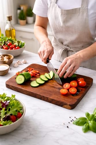 Image of Luxury Premium Sheesham Wood Chopping Board | Cutting Board & Serving Tray for Kitchen | Ideal for Vegetables, Fruits & Cheese (Standard)
