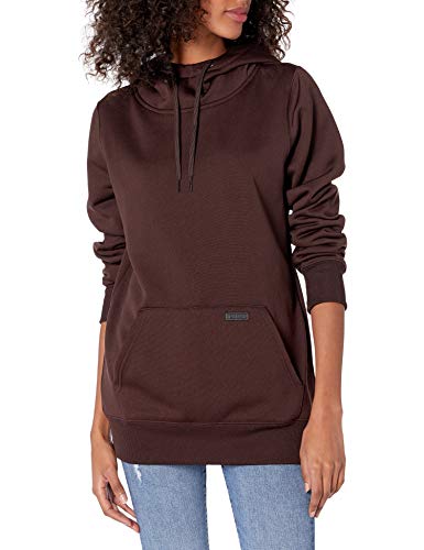 Volcom Women's Yerba Pullover Baselayer Hydrophobic Fleece Hoodie, BLACK RED, S
