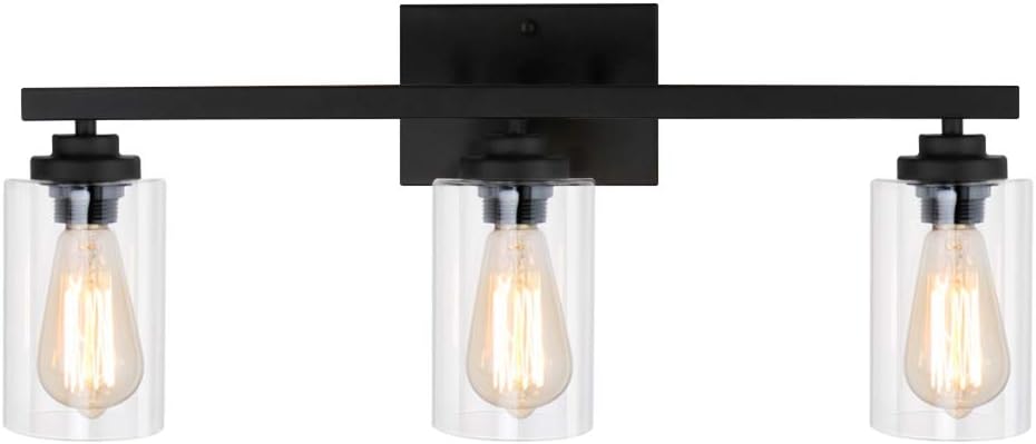 WBinDX 3-Light Black Bathroom Vanity Wall Light Fixtures