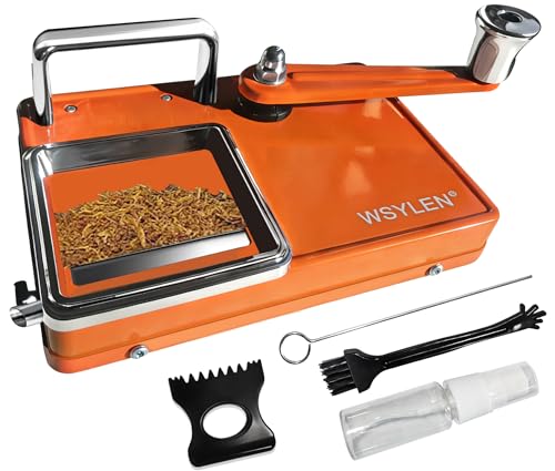Image of Cigarette Rolling Machine, with Storage Groove, Manual Dual-Track Upgrade Cigarette Machines, Suitable for 8.0 MM Diameter Size Cigarettes (80-100MM Lengths), Orange