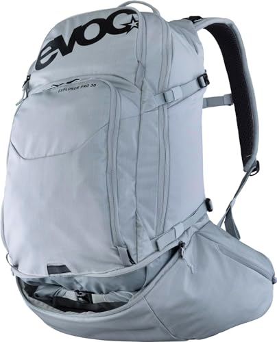 Evoc Explorer Pro 30, Zaino (Vestibilità Body Hugging, Sistema Air Flow Contact System, Scomparto Per Vescica D'idratazione Fino A 3L E Copertura Antipioggia, Taglia Unica), Argento - 11