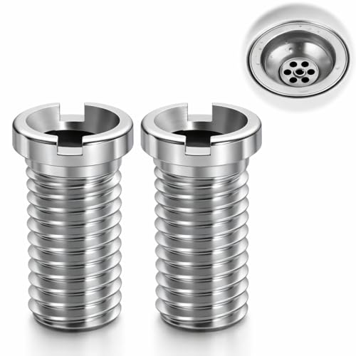 2 Pcs Hueco para Fregadero, M12×25mm Tornillo Hueco para Fregadero Filtro Desague Fregadero Accesorios para Fregadero (Plateado)
