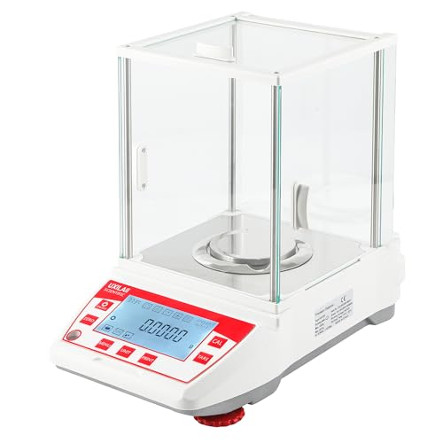 UXILAII SCIENTIFIC Analytical Balance 220g x 0.1mg GN mg Unit Precision Lab Scale 0.0001g Digital Analytical Scale RS232 Interface Laboratory Electronic Balance LCD Display with Glass Windshield