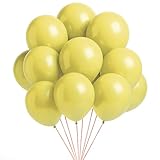 Trimming Shop Jaune Ballons 10 inch 100pcs Jaune Latex Ballons Paquet Fort Épais Ballons Fête pour Mariage Anniversaire Bébé Douche Noël Fête Événement Décoration