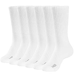 A Half Cushion Crew Socks:6 Pairs White