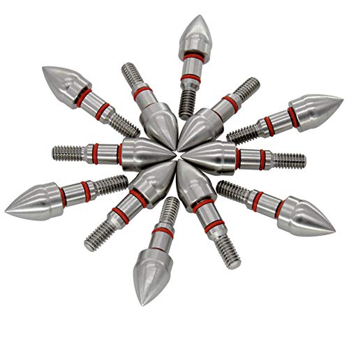 maifield Stainless Steel Archery Field Points, Easy Pull Various OD for 85/100/125/150/175/200/225/250/275/300 Grains,Screw in Archery Field Tips (11/32