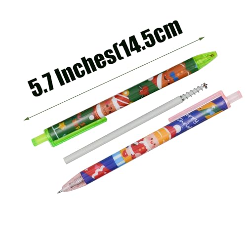 12 bolígrafos gel navideños retráctiles multicolor tinta negra miniatura 2