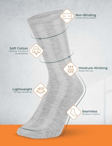 ZIBELL Diabetic Socks For Men - Soft, Breathable, Non-Binding, Moisture Control, Boosts Circulation, Ideal For Neuropathy3