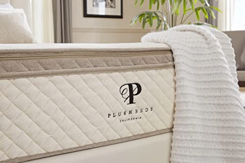 Plushbeds 12" The Luxury Bliss Medium-Firm Organic Hybrid Latex Mattress Handcrafted In The Usa | Certipur And Greenguard Gold Certified | Top Comfort Layer Of 100% Natural Latex | Queen #TOP4