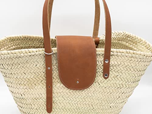 Bolso canasta francés con asa de cuero miniatura 5