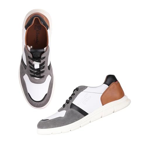 Image of Red Chief|Men|Lace-Up|Casual|Oxford Shoes|White /Grey